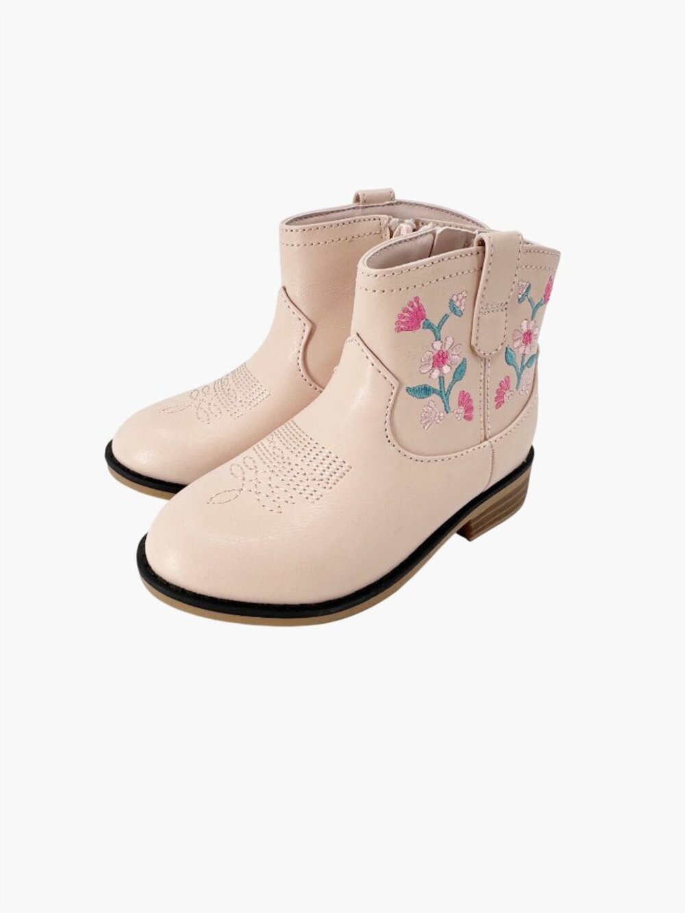 NEW Cat & Jack Toddler Whitley Embroidered Western Boots - Blush